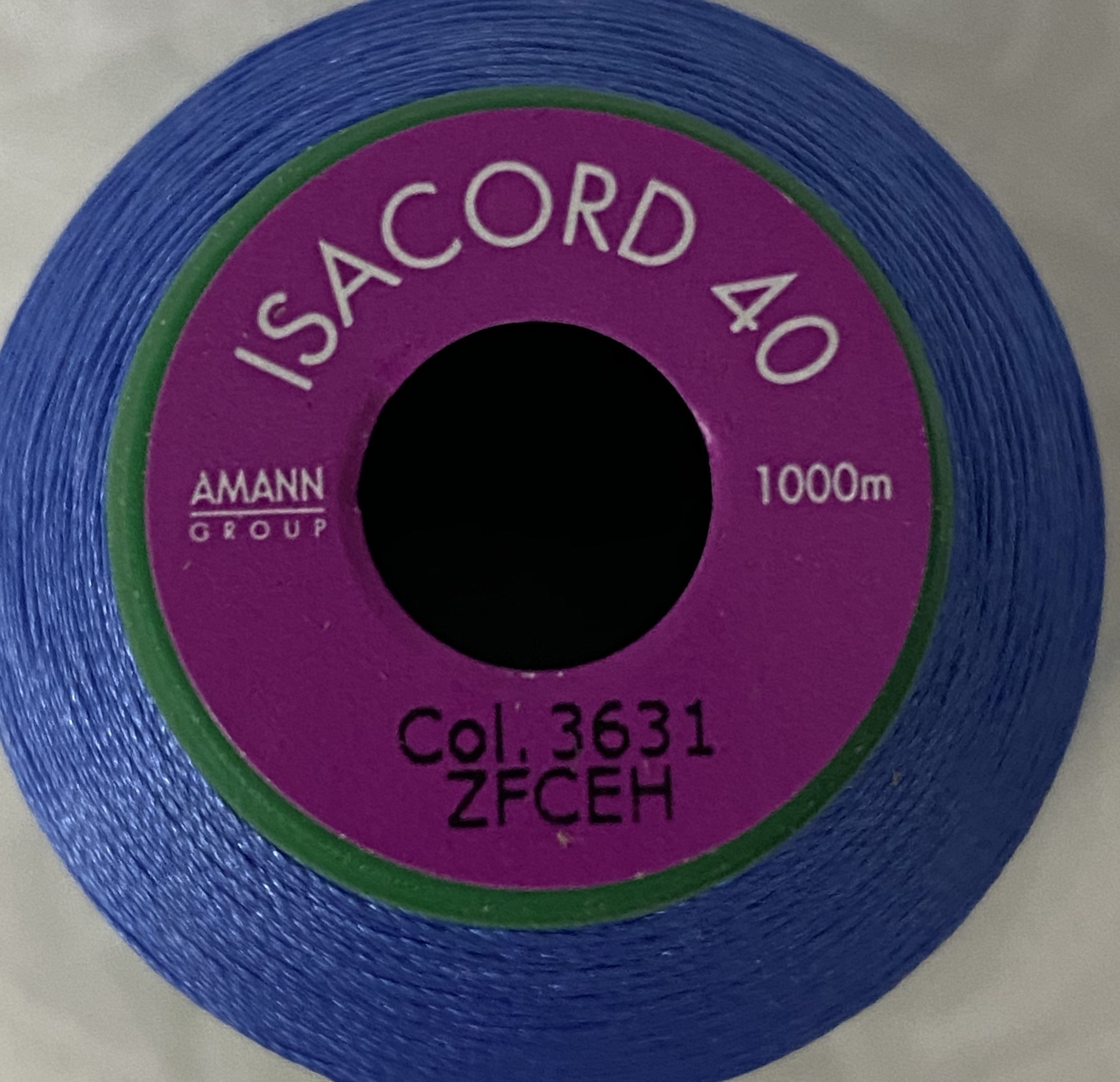 ISACORD 40, Machine Embroidery / Sewing Thread 1000m Colour 3631 TUFTS ...