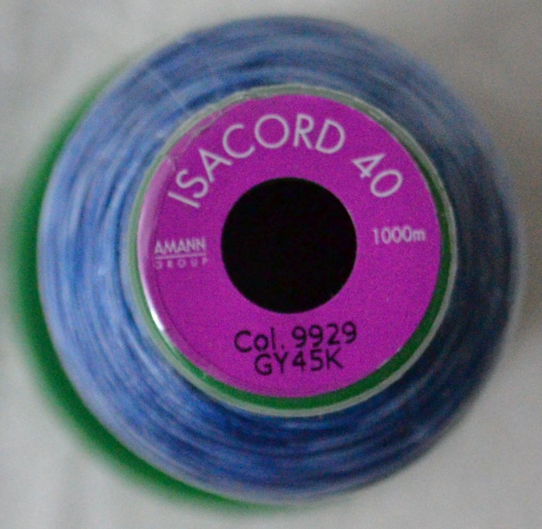 ISACORD 40 #9929 Variegated NAUTICAL BLUE 1000m Machine Embroidery ...