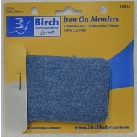 Birch Small Iron On Menders 100% Cotton 5.08cm x 7.62cm Pack of 8