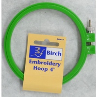 Birch 4" (10cm) Plastic Embroidery Hoop, Assorted Colours, Cross Stitch Embroidery
