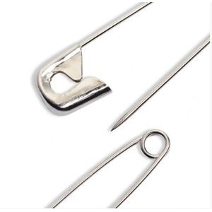 Safety Pins With Coil No. 0-3, 27/38/50mm Assorted Silver Colour, 24 Items