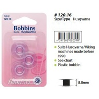 Hemline Bobbins, Husqvarna / Viking Pre 1990, Pack of 3 Bobbins (120.16)