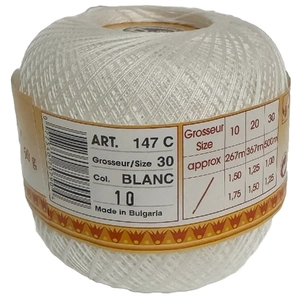 DMC Babylo Size 30, BLANC Crochet Cotton, 50g Ball