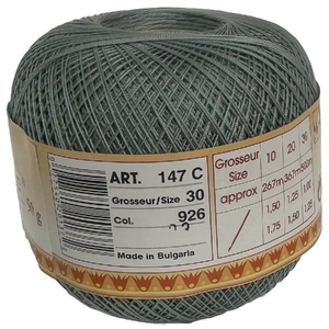DMC Babylo Size 30, 926 MID GREY GREEN Crochet Cotton, 50g Ball