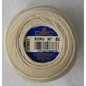 DMC Cordonnet Special Size 80 ECRU 6 Cord Crochet Cotton 20g Ball