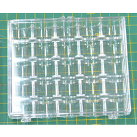 Hemline Bobbin Box, Holds 25 Bobbins, Clear View Plastic