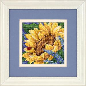 SUNFLOWER AND LADYBUG Counted Cross Stitch Kit 5" x 5" 17066