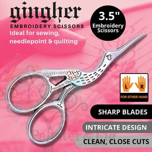 Gingher 8cm (3.5") Stork Embroidery Scissors #220450