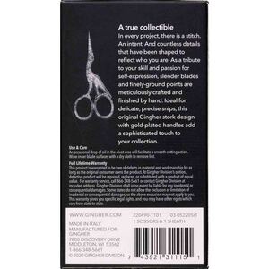 Gingher 8cm (3.5") Gold Handled Stork Embroidery Scissors #220490