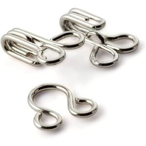Spring Hooks And Eyes Size 1 Silver-Coloured, 12 Sets Per Pack