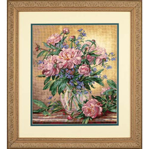 Dimensions PEONIES & CANTERBURY BELLS Counted Cross Stitch Kit, 35211 Gold Collection