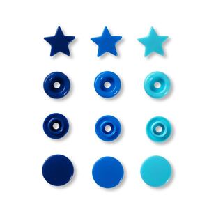 Prym Love Colour Snap Fasteners Star, 12.44mm Blue/Turquoise/Ink
