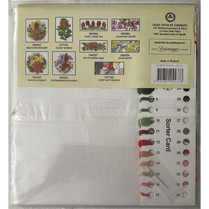 DMC Scarlet Banksia & Honey Possum Cross Stitch Kit 18 x 26cm 16ct Aida, 577101