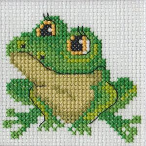 Beutron FROG Mini Cross Stitch Kit, 7 x 7cm, 578103