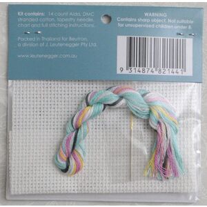 Beutron Cross Stitch Kit, UNICORN 7 x 7cm, 14ct Aida, DMC Stranded Cotton