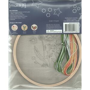Make It WILDFLOWERS Traced Linen Cross Stitch Kit - 585244-WILDFLOWERS