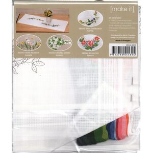 Make It BIRDS ON BRANCH Table Runner Traced Linen Embroidery Kit - 585245