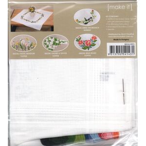 Make It BIRDS ON BRANCH Table Topper Traced Linen Cross Stitch Kit - 585246
