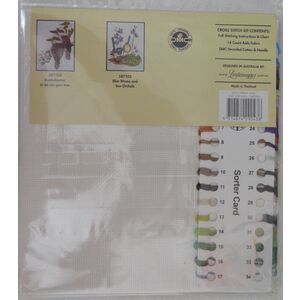 DMC Blue Wrens and Sun Orchids Cross Stitch Kit by Helene Wild 27 x 32.5cm