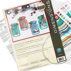 CHRISTMAS JAR ORNAMENTS Counted Cross Stitch Kit, 70-08964