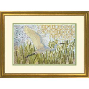 EGRET IN FLIGHT Counted Cross Stitch Kit 14" x 9" 70-35411