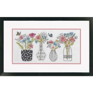 WILDFLOWER VASES Counted Cross Stitch Kits ea 16" x 8" 70-35431
