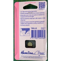 Hemline Waist Band Extender, GREY Hook & Bar Type, Extends 2.5-5cm