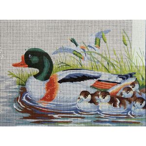 DUCK WITH DUCKLINGS Tapestry Design Printed On Canvas #10450