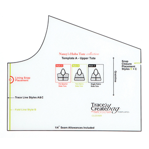 Clover Trace N Create Bag Templates 9576, Nancy's Hobo Tote Collection