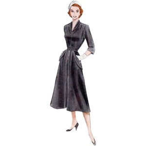 1950s Misses' Dress w Sleeve Variations Sizes 8-16, Butterick Sewing Pattern 6956b5