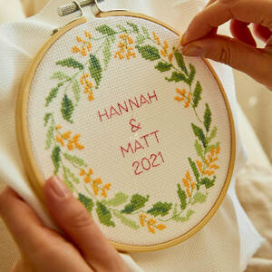 The Serene Leaves Cross Stitch Duo Kit, DMC Mindful Making BK1954