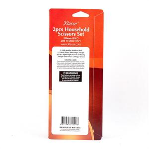 Klasse 2pc Household Scissors Set, 210mm (8 1/4") and 115mm (4 1/2") BK3520.BLUE
