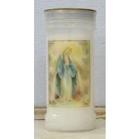 MIRACULOUS / LADY OF GRACE Devotional Candle, 70 Hour Burn Time, 60 x 140mm