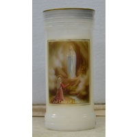 OUR LADY OF LOURDES Devotional Candle, 70 Hour Burn Time, 60 x 140mm