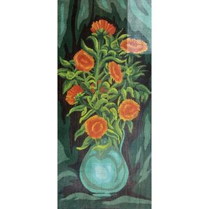 FLOWERS Tapestry Design Printed On Canvas #8044