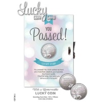 You Passed Card & Lucky Coin, 115 x 170mm, Luck Coin 35mm, A Beautiful Gift