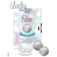 SON Card & Lucky Coin, 115 x 170mm, Luck Coin 35mm, A Beautiful Gift