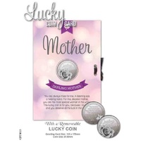 Darling Mother, Card & Lucky Coin, 115 x 170mm, Luck Coin 35mm, A Beautiful Gift