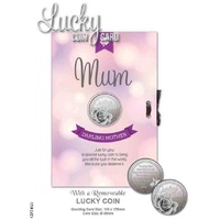 MUM, Darling Mother, Card & Lucky Coin, 115 x 170mm, Luck Coin 35mm, A Beautiful Gift