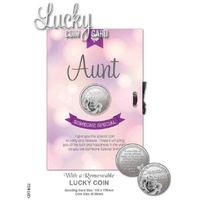 AUNT, Someone Special, Card & Lucky Coin, 115 x 170mm, Luck Coin 35mm, A Beautiful Gift