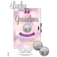 Dearest Grandma, Card & Lucky Coin, 115 x 170mm, Luck Coin 35mm, A Beautiful Gift