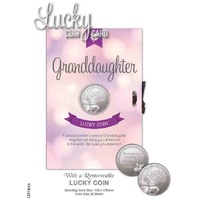 Granddaughter, Card & Lucky Coin, 115 x 170mm, Luck Coin 35mm, A Beautiful Gift