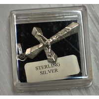 Sterling Silver Crucifix 30mm x 20mm, Clear Boxed, Hallmarked 925 Silver