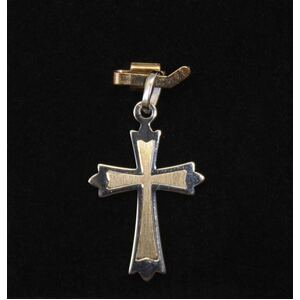 Sterling Silver (925) Two Tone Cross, 25mm x 18mm, 1.45 grams