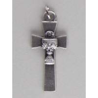 Chalice Cross. Silver Oxide, Silver Tone 45mm x 20mm