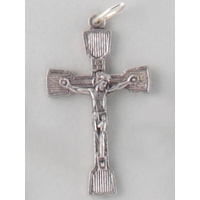 Crucifix, 40mm Silver Tone Metal Crucifix Pendant, A Quality Item Made in Italy