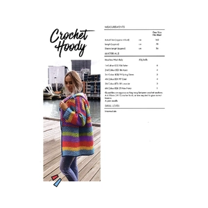 Crochet Hoody Crucci Pattern 1641 for 8 Ply Yarns