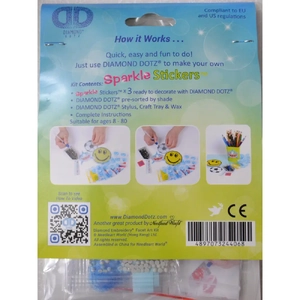 Diamond Dotz 5D Embroidery Facet Art Kit, Smile Stickers, Pack of 3 Stickers, Diamond Painting