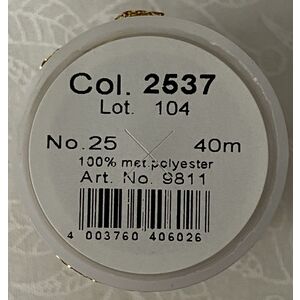 Madeira Metallic No.25 Hand Embroidery Thread, 40m colour 2537 BLACK GOLD 9811.2537