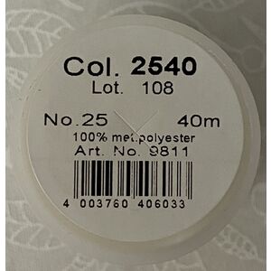 Madeira Metallic No.25 Hand Embroidery Thread, 40m colour 2540 WHITE CRYSTAL 9811.2540
